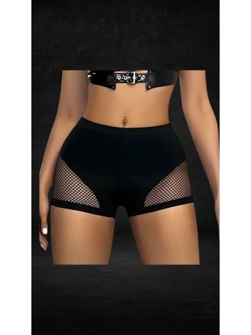 Fishing Net Splicing Leggings Shorts