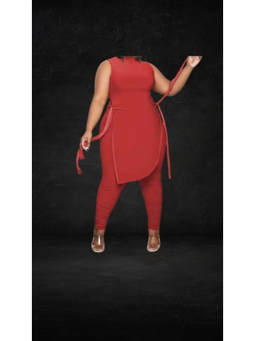 Sleeveless Plus Size 2 Piece Set
