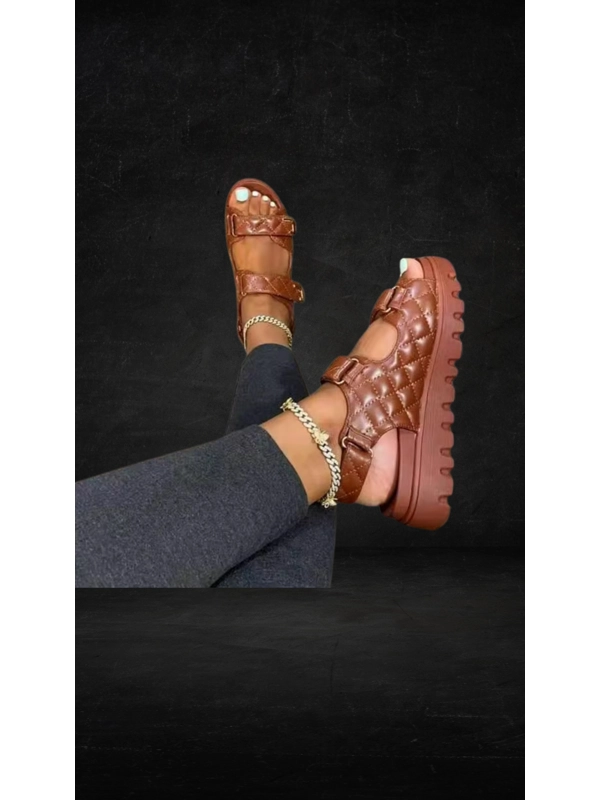 Platform Grid Sandals
