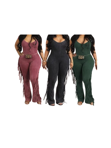 Casual Jumpsuit With Tassels