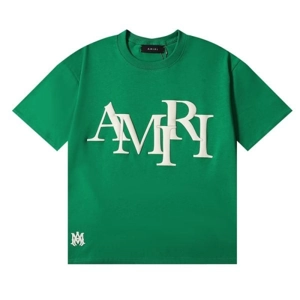 Amiri Staggered Logo Green T-Shirt