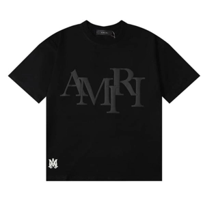 Amiri Staggered Logo Black T-Shirt
