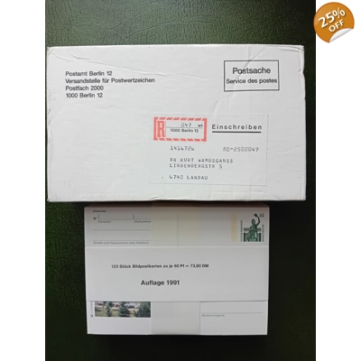 123 picture postcards, each worth 60 Pfennig 1991 Edition