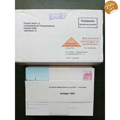 221 picture postcards, each worth 60 Pfennig 1985 Edition