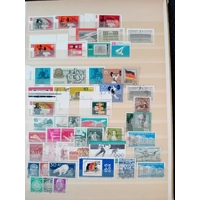 E Germany DDR used stamps in 8 page/16 side album inc polish & Czechs stamps