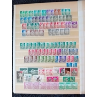 E Germany DDR used stamps in 8 page/16 side album inc polish & Czechs stamps