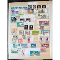E Germany DDR used stamps in 8 page/16 side album inc polish & Czechs stamps