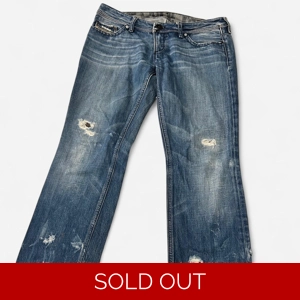 Diesel LOWKY Factory Deadstock Jeans – Low-Rise Straight Leg in Distressed Wash 0073J - 31