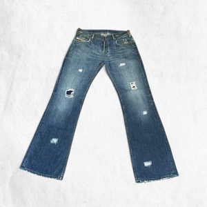 Diesel ZATHAN Deadstock Bootcut Jeans – 2003 Italy – Distressed Indigo – Size 31x32