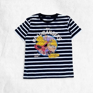 Hysteric Mini “You Guys Rock!” Striped Baby Tee – Black/White – Size Small