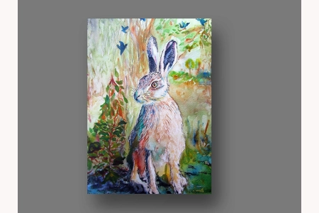 Hare and Bluebells Print Hare and Bluebells Print