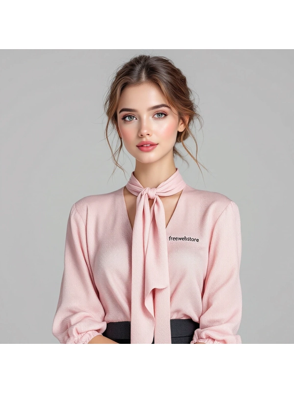 Pink Tie Neck Blouse