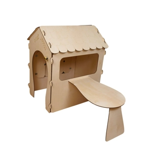 Domek ogrodowy drewniany stolik tablica kredowa 86 x 137 x 105 cm Domek ogrodowy drewniany stolik tablica kredowa 86 x 137 x 105 cm