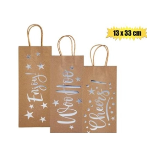 Gift-bag ppr wine eng words 13x33cm each