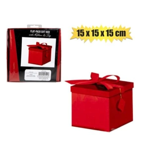Giftbox flat pack 15c15x15cm red