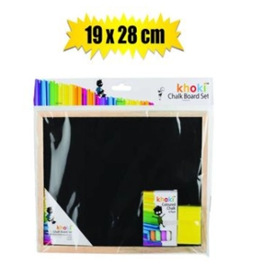 Board black+chalk+sponge 28x19cm