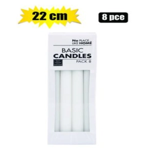 CANDLE BASIC DINNER 22.5cm WHITE 8pc