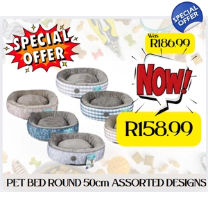 072-020226-APET BED ROUND 50cm ASSORTED DESIGNS
