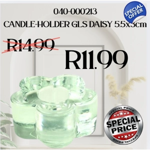 040-000213CANDLE-HOLDER GLS DAISY 5.5x3cm