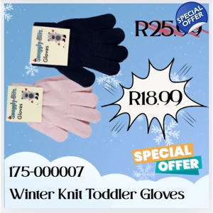 175-000007 Gloves toddler plain assorted colours