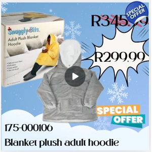 175-000106 Blanket plush adult hoodie