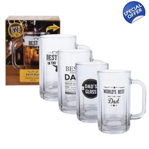 001-000415BEER MUG GLASS DAD 400ML ASSTD