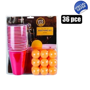 203-005000 DRINKING GAME BEER PONG 18 CUPS + BALLS