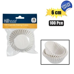 024-091100 BAKING-CUP PAPER 100PC-MED 6cm HILLHOUSE