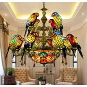 שנדליר ציפורים ויטראז' טיפני