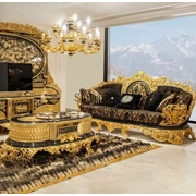 סלון לבית צבע זהב עם שחור