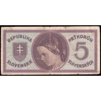 Slovakia 5 Korun 1945 F