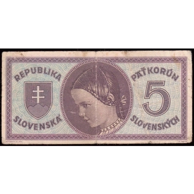 Slovakia 5 Korun 1945 F