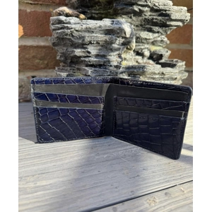 Patent Midnight Blue Crocodile Embossed wallet SOLD
