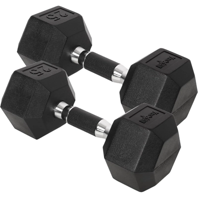 Rubber Grip Encased Hex Dumbbells