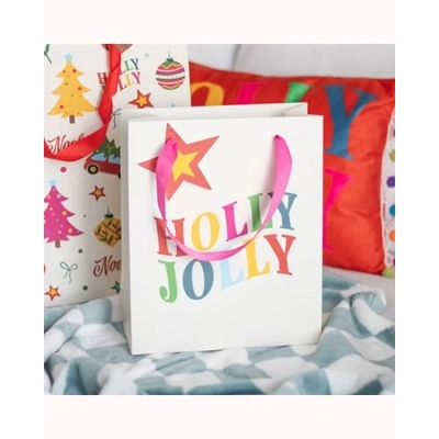 23cm Holly Jolly Gift Bag