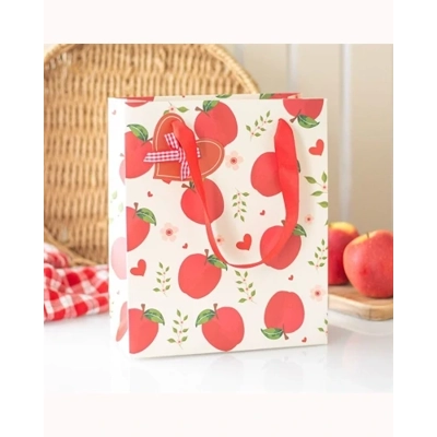 23cm Medium Apple Print Gift Bag
