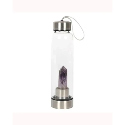Amethyst Calming Glass Water Bottle