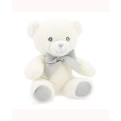 Baby White And Grey Bear With Ribbon Baby White And Grey Bear With Ribbon