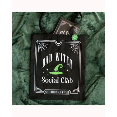 Bad Witch Social Club Polycotton Tote Bag with Pin Badge