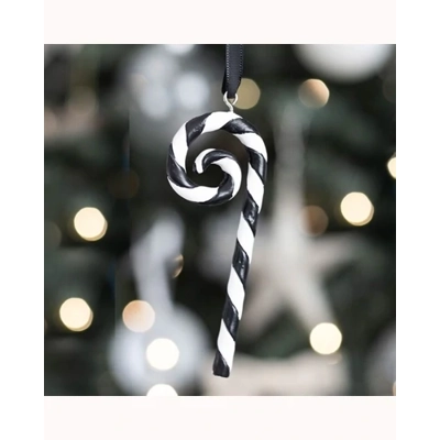 Black and White Candy Cane Hanging Ornament