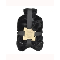 Black Faux Fur Hot Water Bottle &..