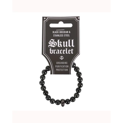Black Obsidian Skull Bracelet