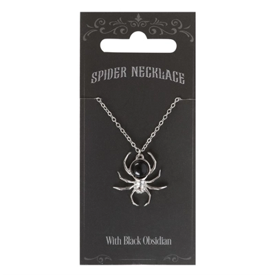 Black Obsidian Spider Pendant Necklace Black Obsidian Spider Pendant Necklace