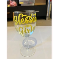 blessed with girls wine glass