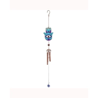 Blue Hamsa Hand Windchime