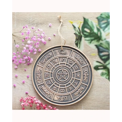 Bronze Wheel of the Year Hanging Terracotta Plaque