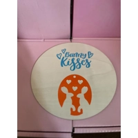 Bunny Kisses Large Round Plaque