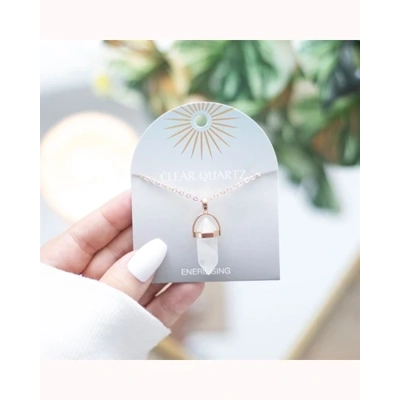Clear Quartz Crystal Pendant Necklace