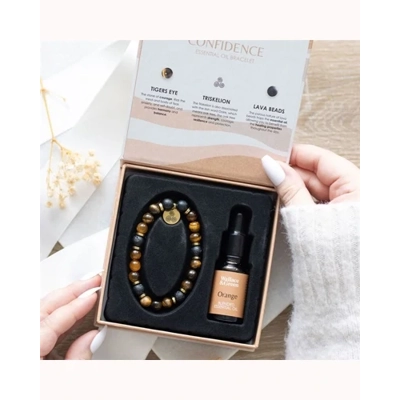 Confidence Tiger's Eye Crystal Essential Oil Bracelet