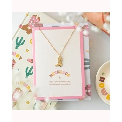 Cowboy Boot Necklace on Greeting Card
